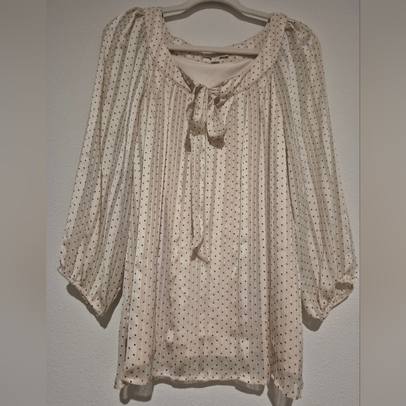 Cb Established 1962 Tops - CB Established 1962 | Elegant Cream Polka Dot Blouse | XL